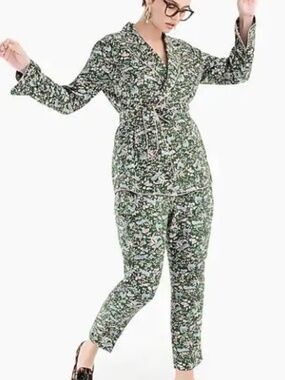 Like New, 10, J Crew Collection Jungle Cat Silk Twill Pants